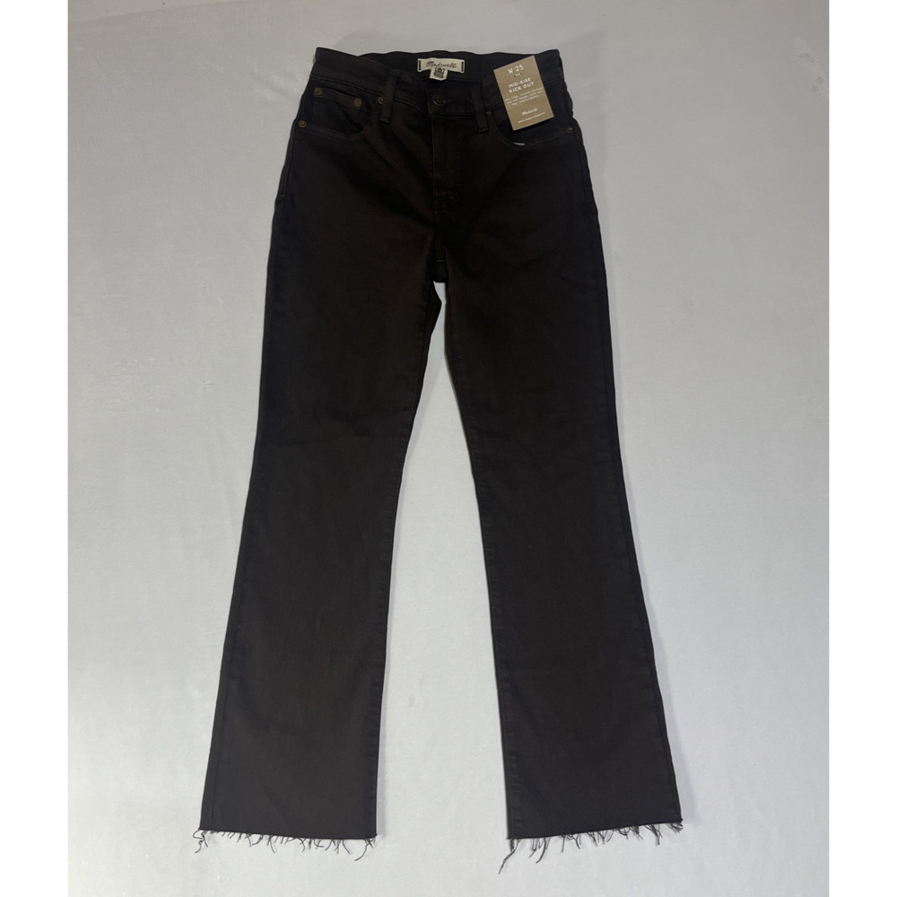 Madewell Brown Flare Jeans with Raw Hem